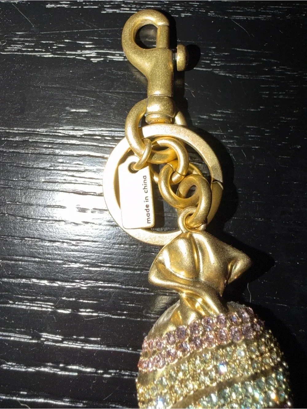 Coach Gold-tone Candy Crystal Keychain Charm